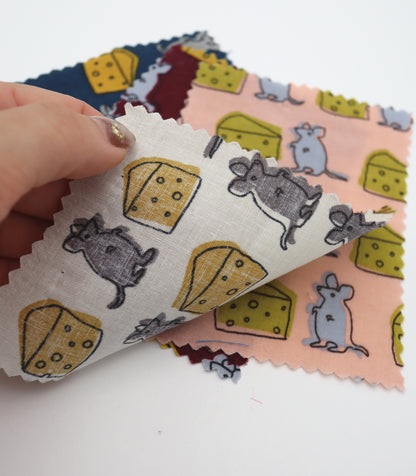 【25SS-227】ネズミさん×チーズプリント綿ローン　/0.5ｙあたり = ～805円