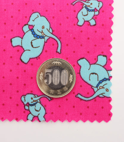 【25SS-233】ゾウさん×ドットプリント綿ローン　/0.5ｙあたり = ～890円