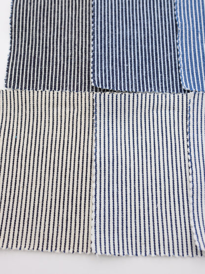 ヒッコリーデニムストライプ生地｜綿ストレッチ｜ドッグウェア（犬服）・サロペット向け｜26SS-160【生地仕入れ代行卸】