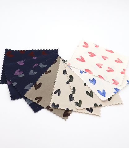 【25SS-057】スケッチ風ハートプリントツイル　/0.5ｙあたり = ～ 945円