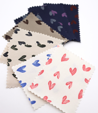 【25SS-057】スケッチ風ハートプリントツイル　/0.5ｙあたり = ～ 945円