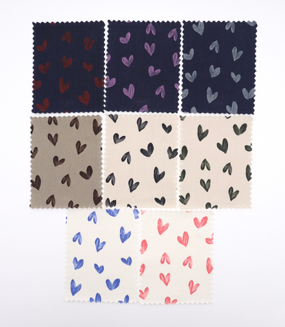 【25SS-057】スケッチ風ハートプリントツイル　/0.5ｙあたり = ～ 945円