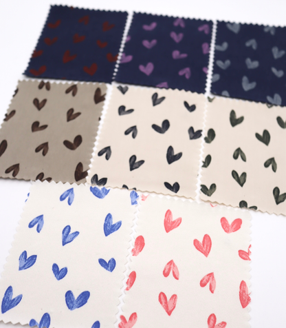 【25SS-057】スケッチ風ハートプリントツイル　/0.5ｙあたり = ～ 945円