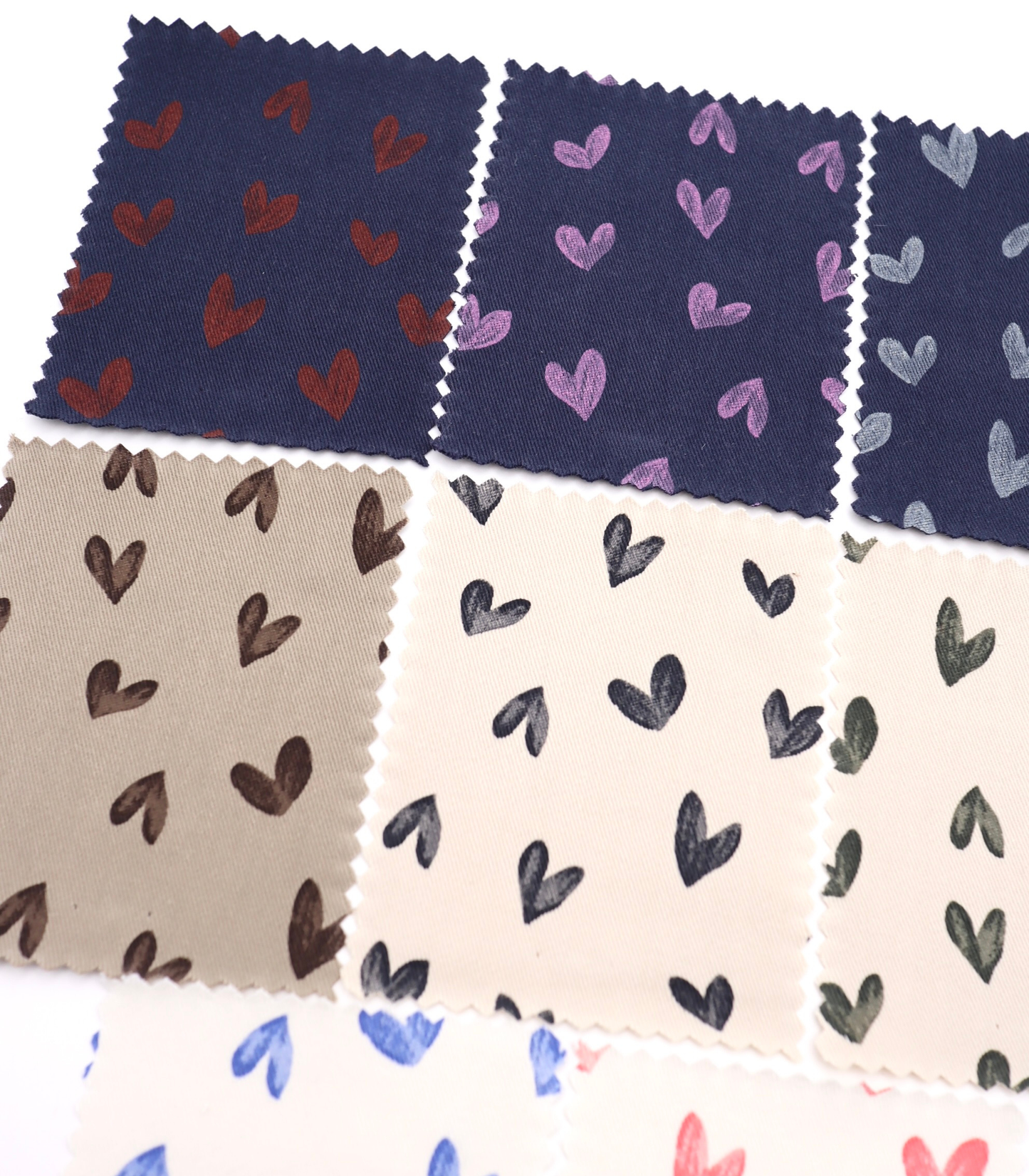 【25SS-057】スケッチ風ハートプリントツイル　/0.5ｙあたり = ～ 945円