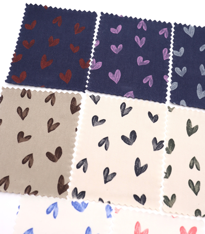 【25SS-057】スケッチ風ハートプリントツイル　/0.5ｙあたり = ～ 945円