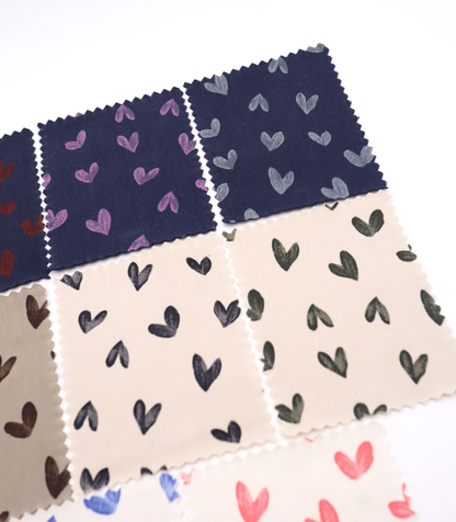 【25SS-057】スケッチ風ハートプリントツイル　/0.5ｙあたり = ～ 945円