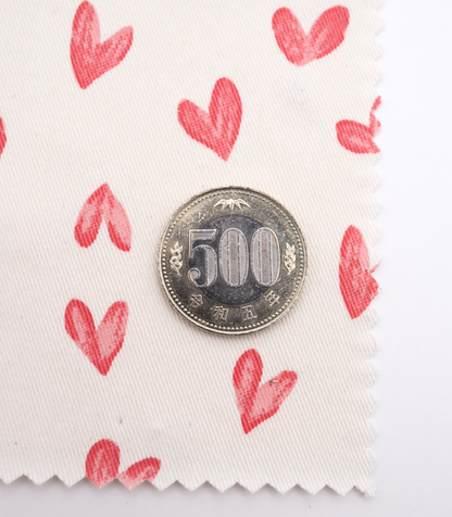 【25SS-057】スケッチ風ハートプリントツイル　/0.5ｙあたり = ～ 945円