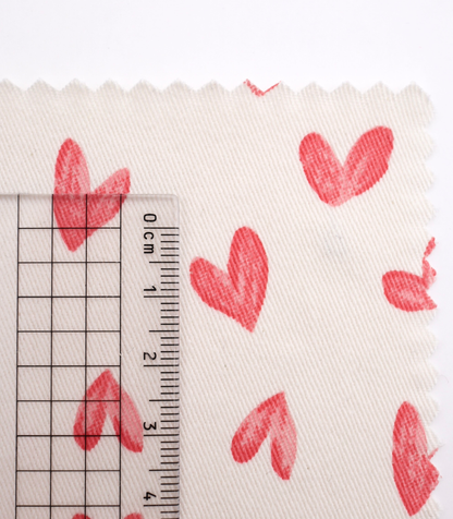 【25SS-057】スケッチ風ハートプリントツイル　/0.5ｙあたり = ～ 945円