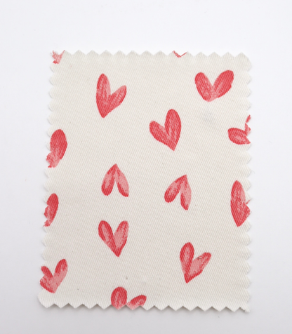 【25SS-057】スケッチ風ハートプリントツイル　/0.5ｙあたり = ～ 945円