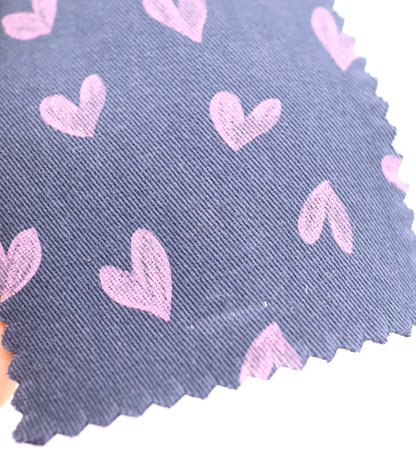 【25SS-057】スケッチ風ハートプリントツイル　/0.5ｙあたり = ～ 945円