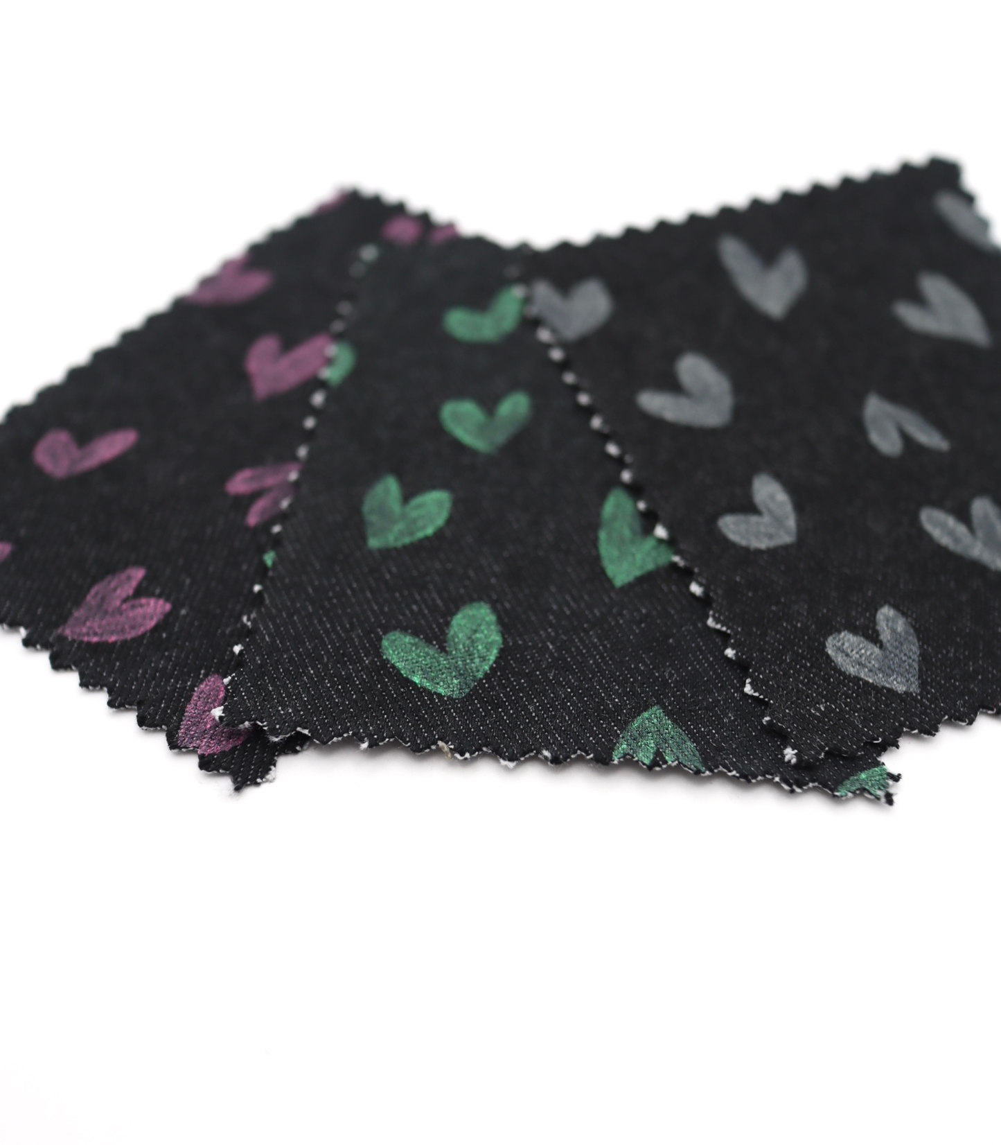 【25SS-058】スケッチ風ハートプリントデニム　/0.5ｙあたり=～1055円