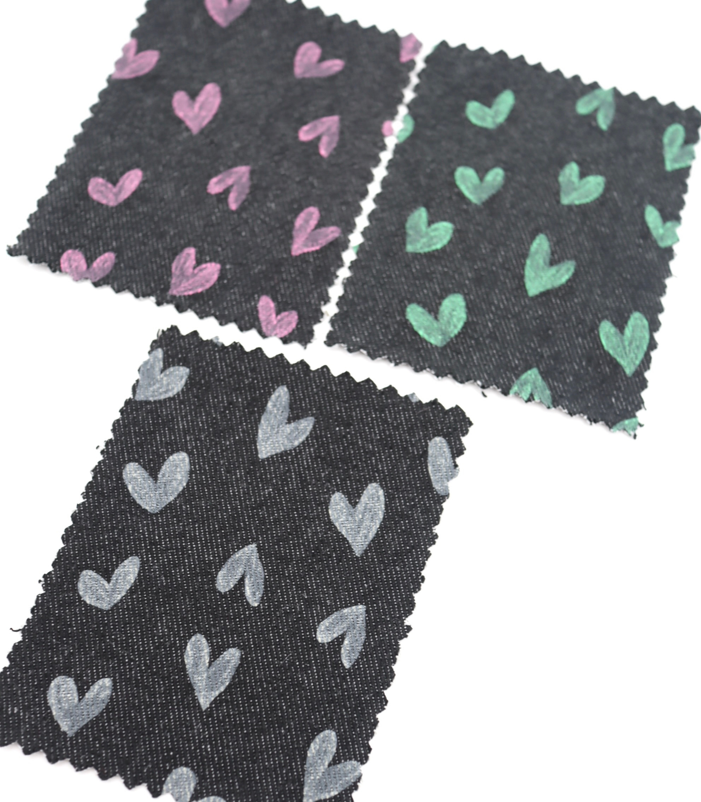 【25SS-058】スケッチ風ハートプリントデニム　/0.5ｙあたり=～1055円