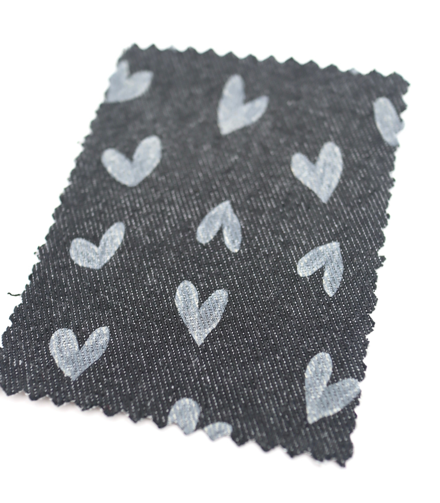 【25SS-058】スケッチ風ハートプリントデニム　/0.5ｙあたり=～1055円