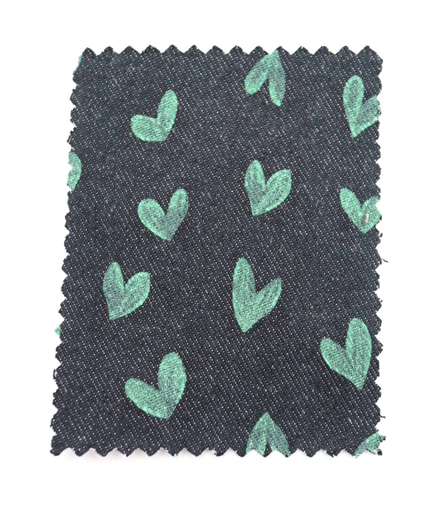 【25SS-058】スケッチ風ハートプリントデニム　/0.5ｙあたり=～1055円