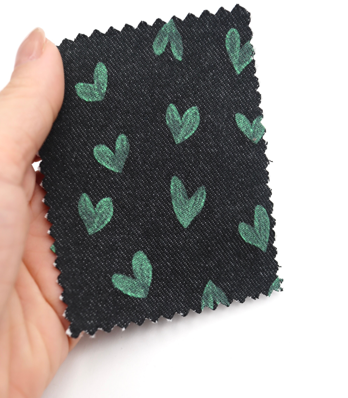 【25SS-058】スケッチ風ハートプリントデニム　/0.5ｙあたり=～1055円