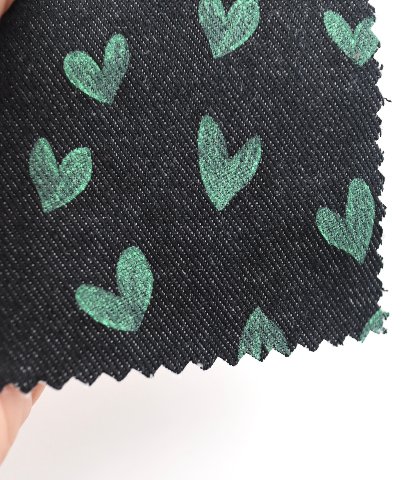 【25SS-058】スケッチ風ハートプリントデニム　/0.5ｙあたり=～1055円