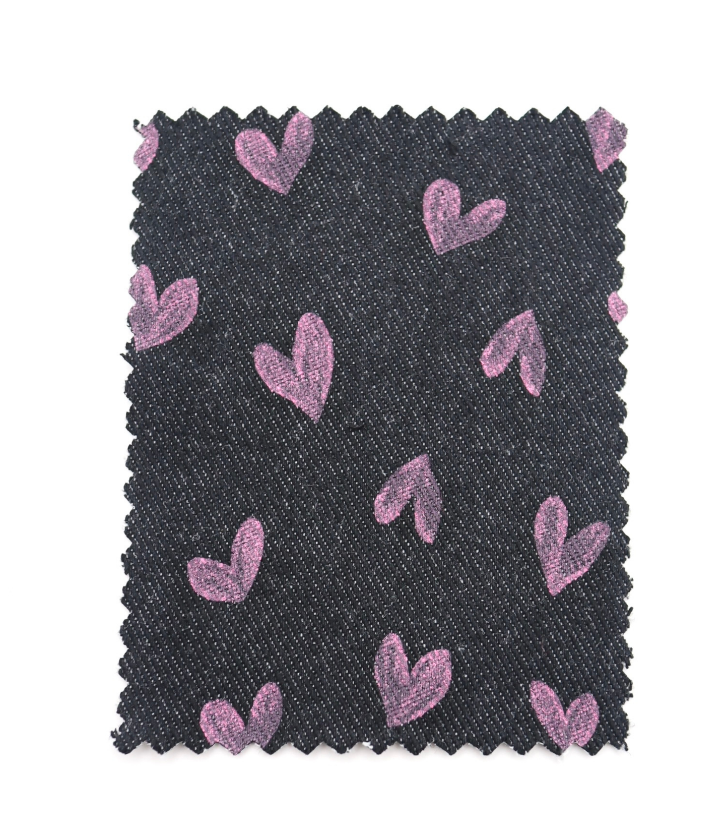 【25SS-058】スケッチ風ハートプリントデニム　/0.5ｙあたり=～1055円