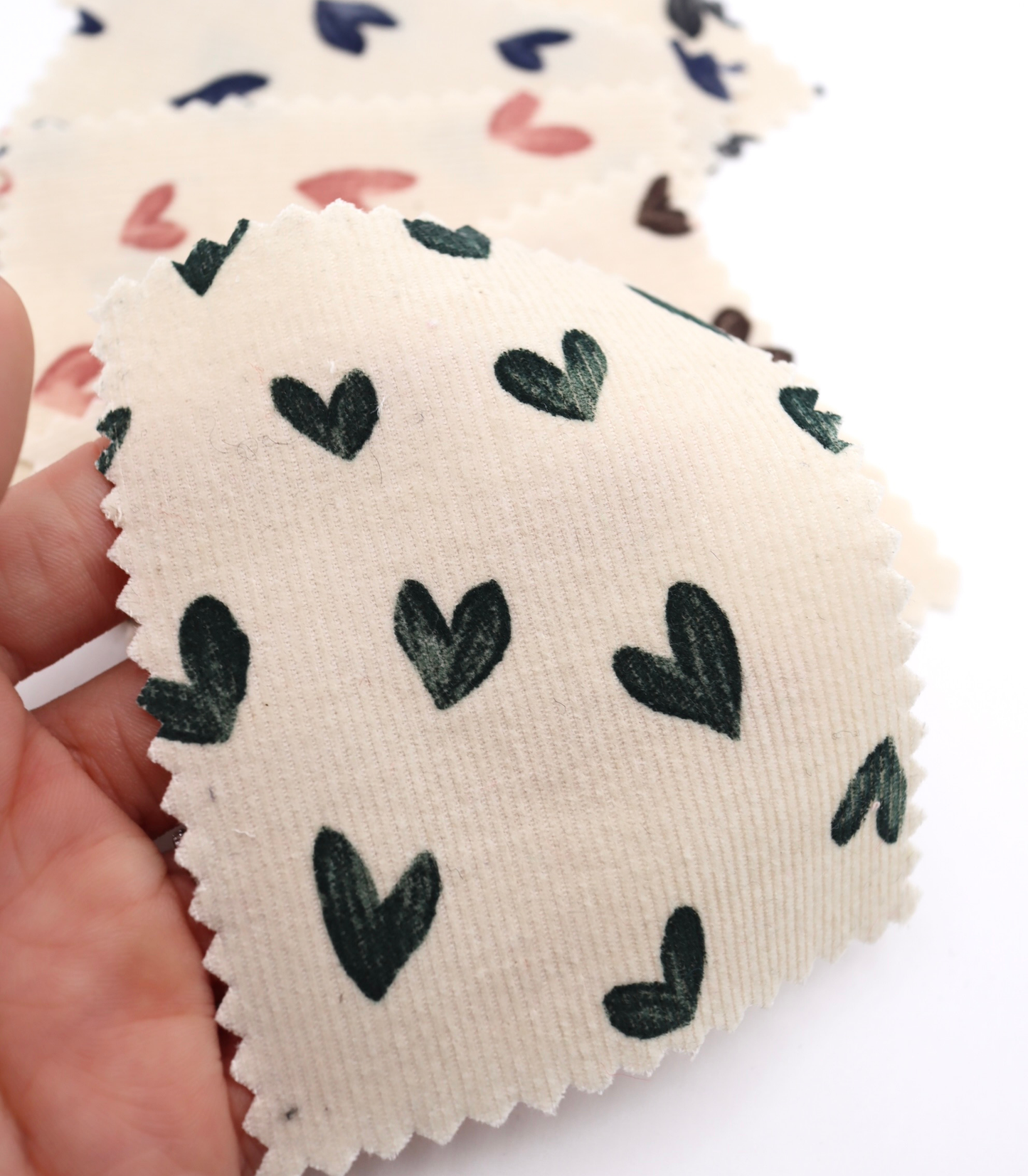 【25SS-008】スケッチ風ハートプリントコーデュロイ　/0.5ｙあたり=～940円