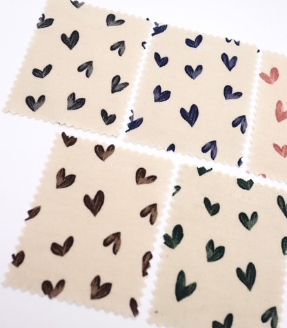 【25SS-008】スケッチ風ハートプリントコーデュロイ　/0.5ｙあたり=～940円