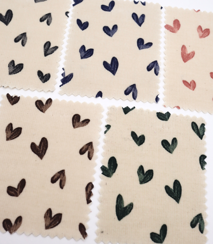 【25SS-008】スケッチ風ハートプリントコーデュロイ　/0.5ｙあたり=～940円