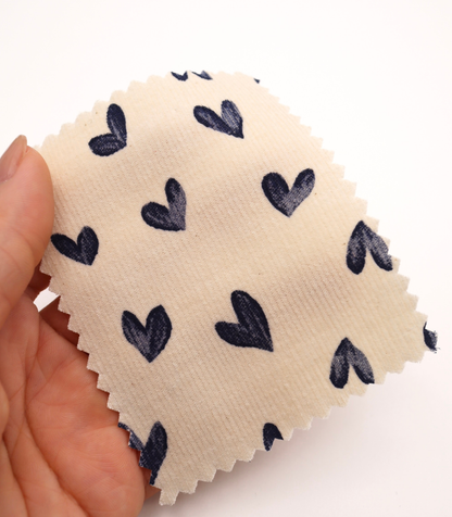 【25SS-008】スケッチ風ハートプリントコーデュロイ　/0.5ｙあたり=～940円