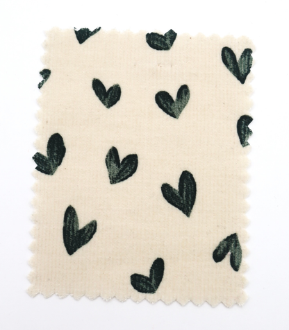 【25SS-008】スケッチ風ハートプリントコーデュロイ　/0.5ｙあたり=～940円