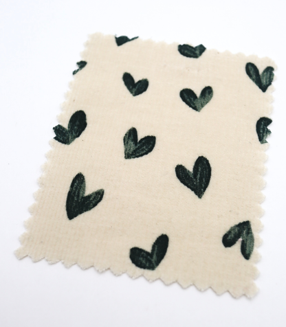 【25SS-008】スケッチ風ハートプリントコーデュロイ　/0.5ｙあたり=～940円