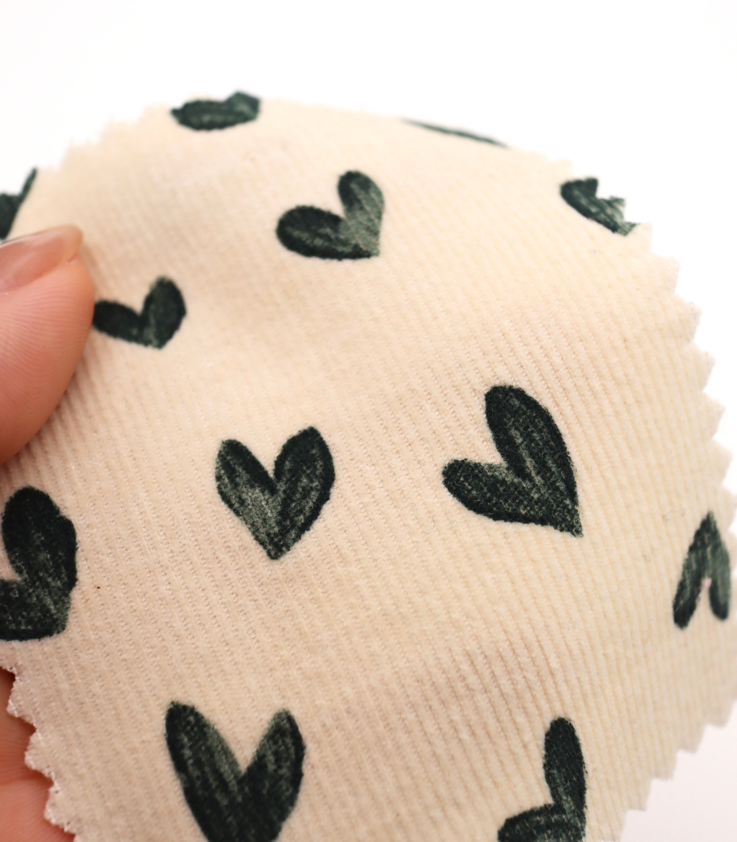 【25SS-008】スケッチ風ハートプリントコーデュロイ　/0.5ｙあたり=～940円