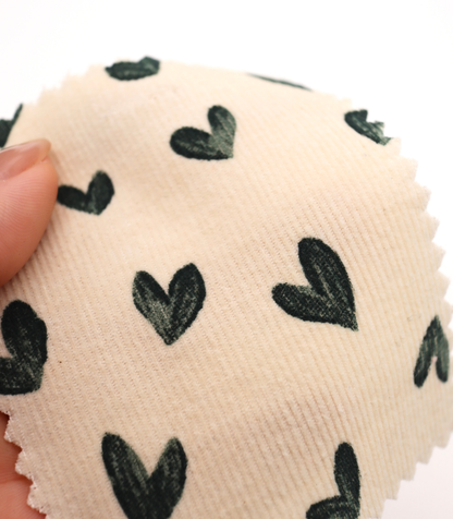 【25SS-008】スケッチ風ハートプリントコーデュロイ　/0.5ｙあたり=～940円