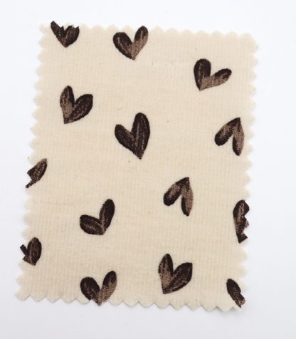 【25SS-008】スケッチ風ハートプリントコーデュロイ　/0.5ｙあたり=～940円