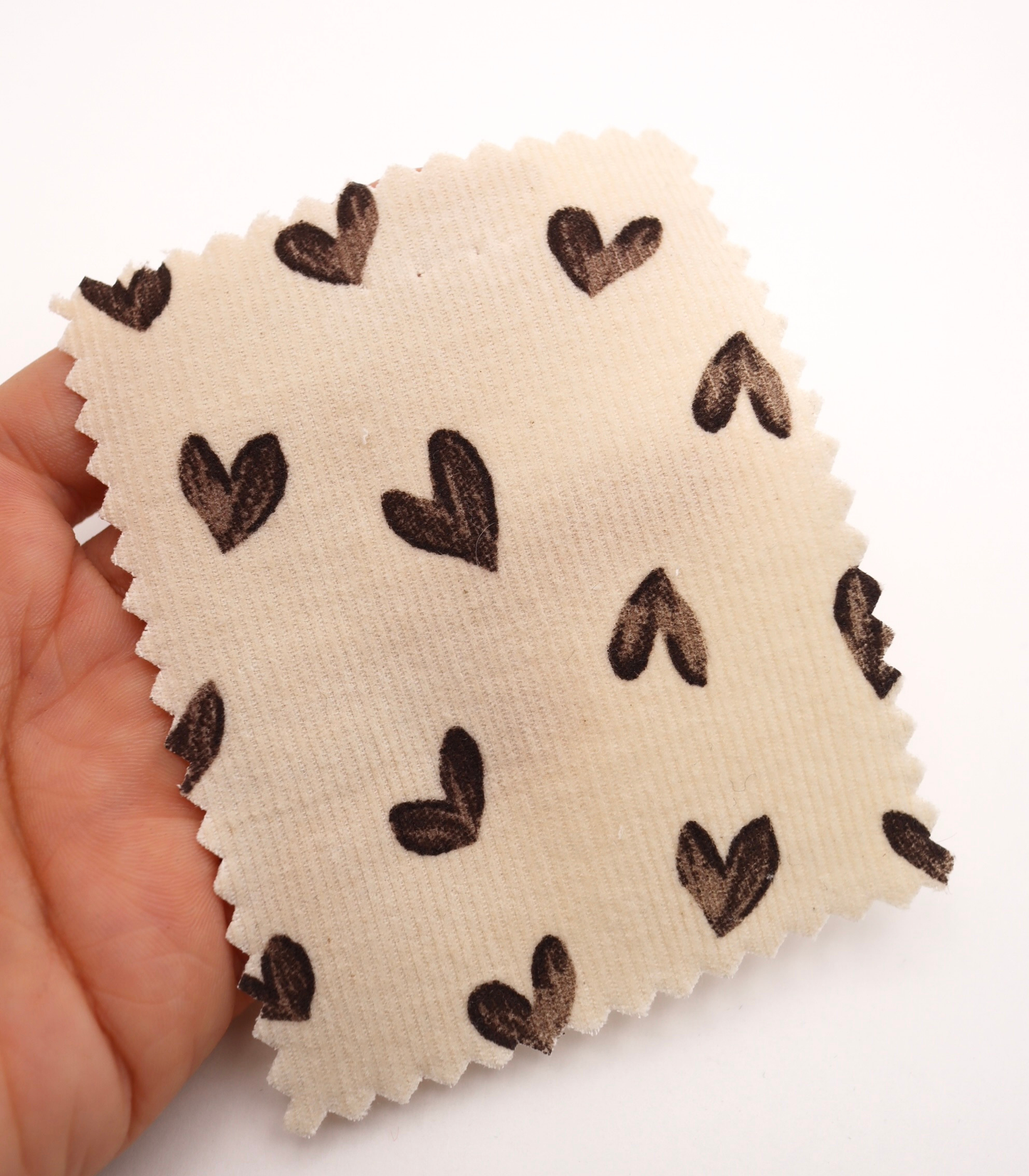 【25SS-008】スケッチ風ハートプリントコーデュロイ　/0.5ｙあたり=～940円