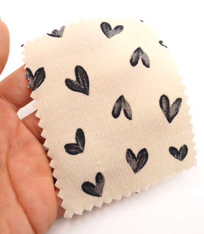 【25SS-008】スケッチ風ハートプリントコーデュロイ　/0.5ｙあたり=～940円