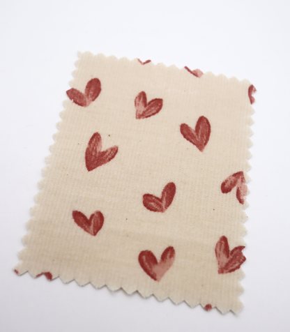 【25SS-008】スケッチ風ハートプリントコーデュロイ　/0.5ｙあたり=～940円