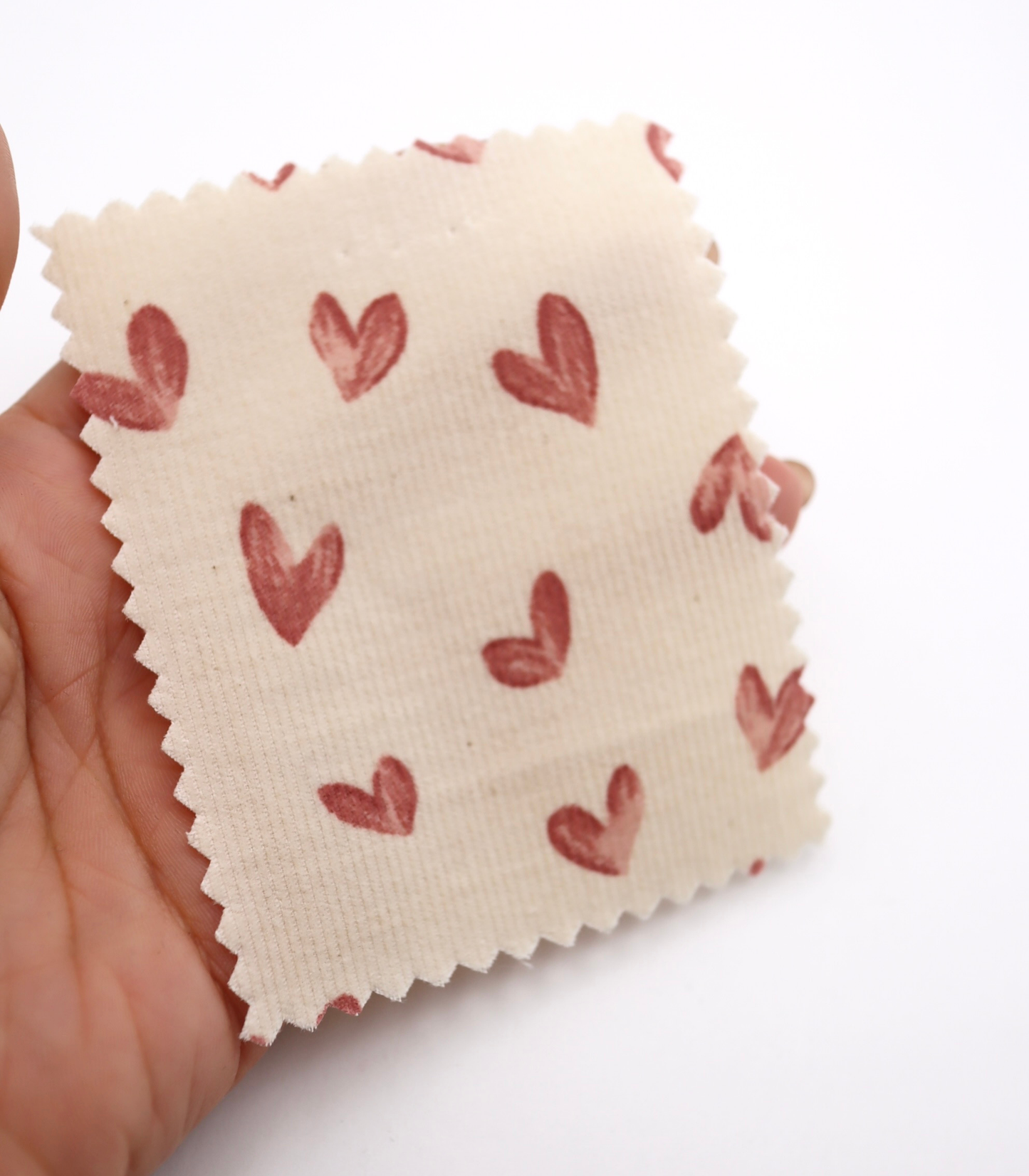 【25SS-008】スケッチ風ハートプリントコーデュロイ　/0.5ｙあたり=～940円