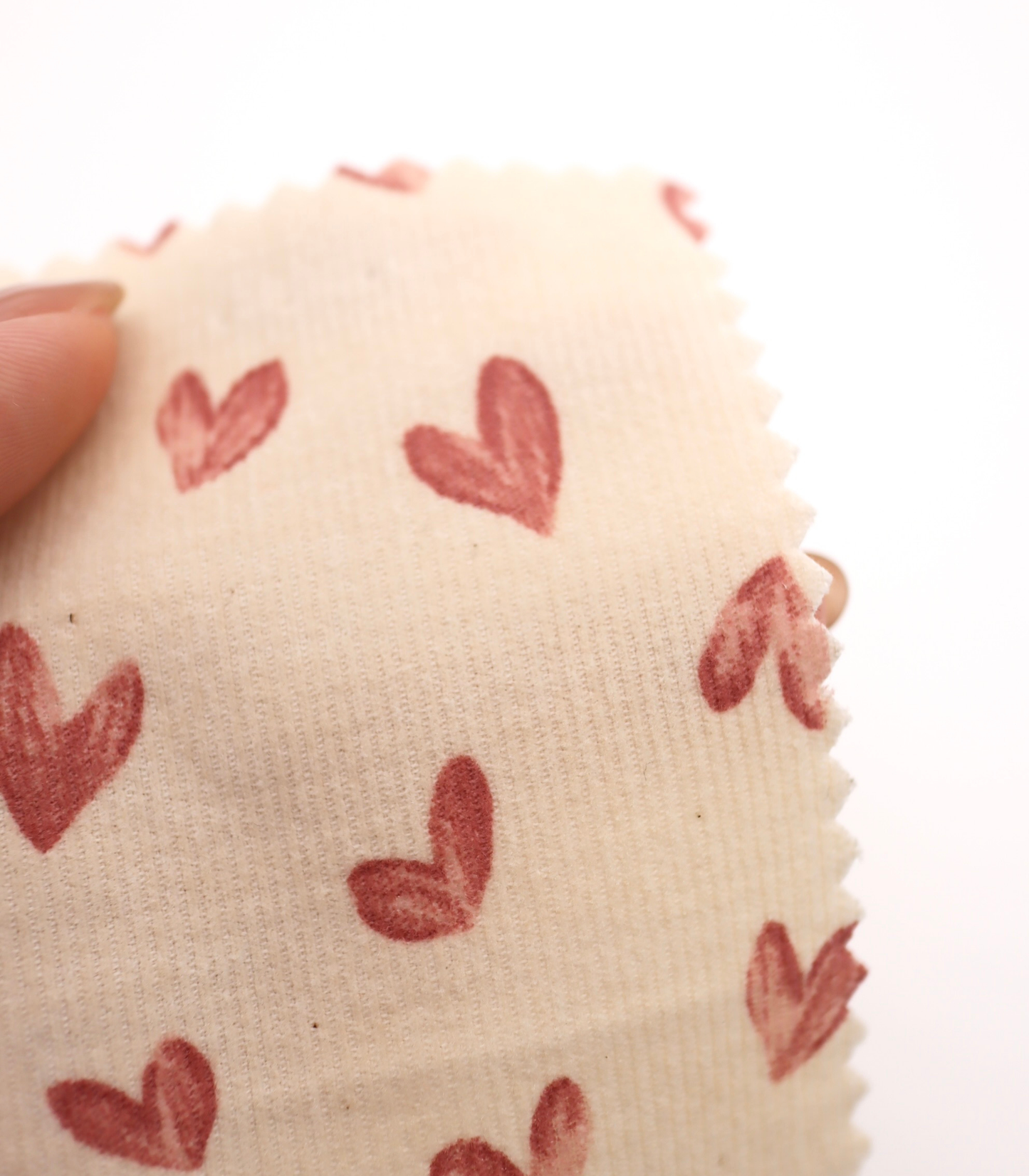 【25SS-008】スケッチ風ハートプリントコーデュロイ　/0.5ｙあたり=～940円