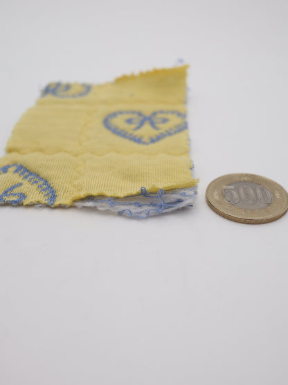 ハート柄刺繍キルティング生地 生地端ディテール