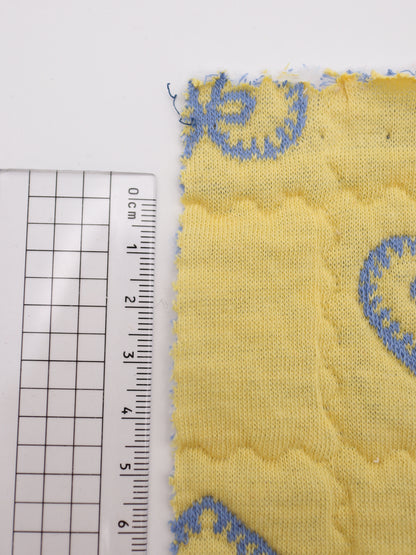 ハートリボン刺繍キルティング生地｜綿混ストレッチ｜ドッグウェア（犬服）・バッグ向け｜26SS-159【生地仕入れ代行卸】