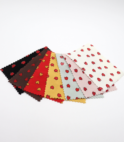 【25SS-030】らくがき風ハートプリントフライス　/0.5ｙあたり=～900円