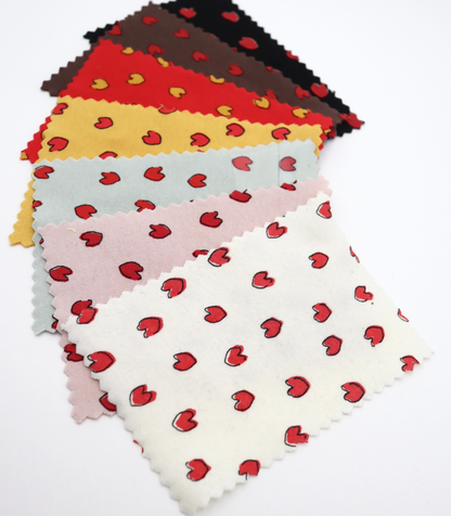 【25SS-030】らくがき風ハートプリントフライス　/0.5ｙあたり=～900円