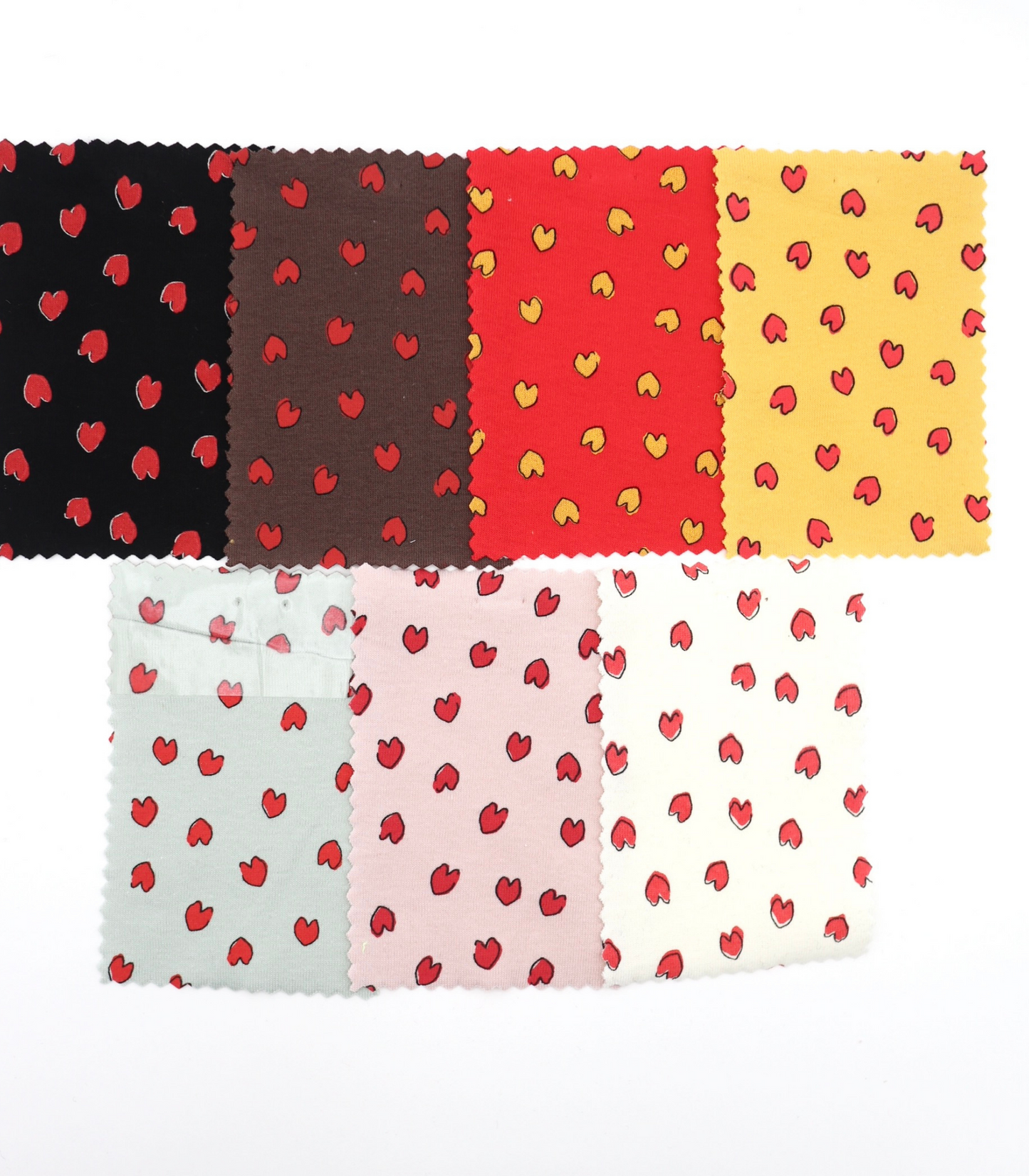 【25SS-030】らくがき風ハートプリントフライス　/0.5ｙあたり=～900円