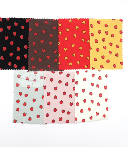 【25SS-030】らくがき風ハートプリントフライス　/0.5ｙあたり=～900円