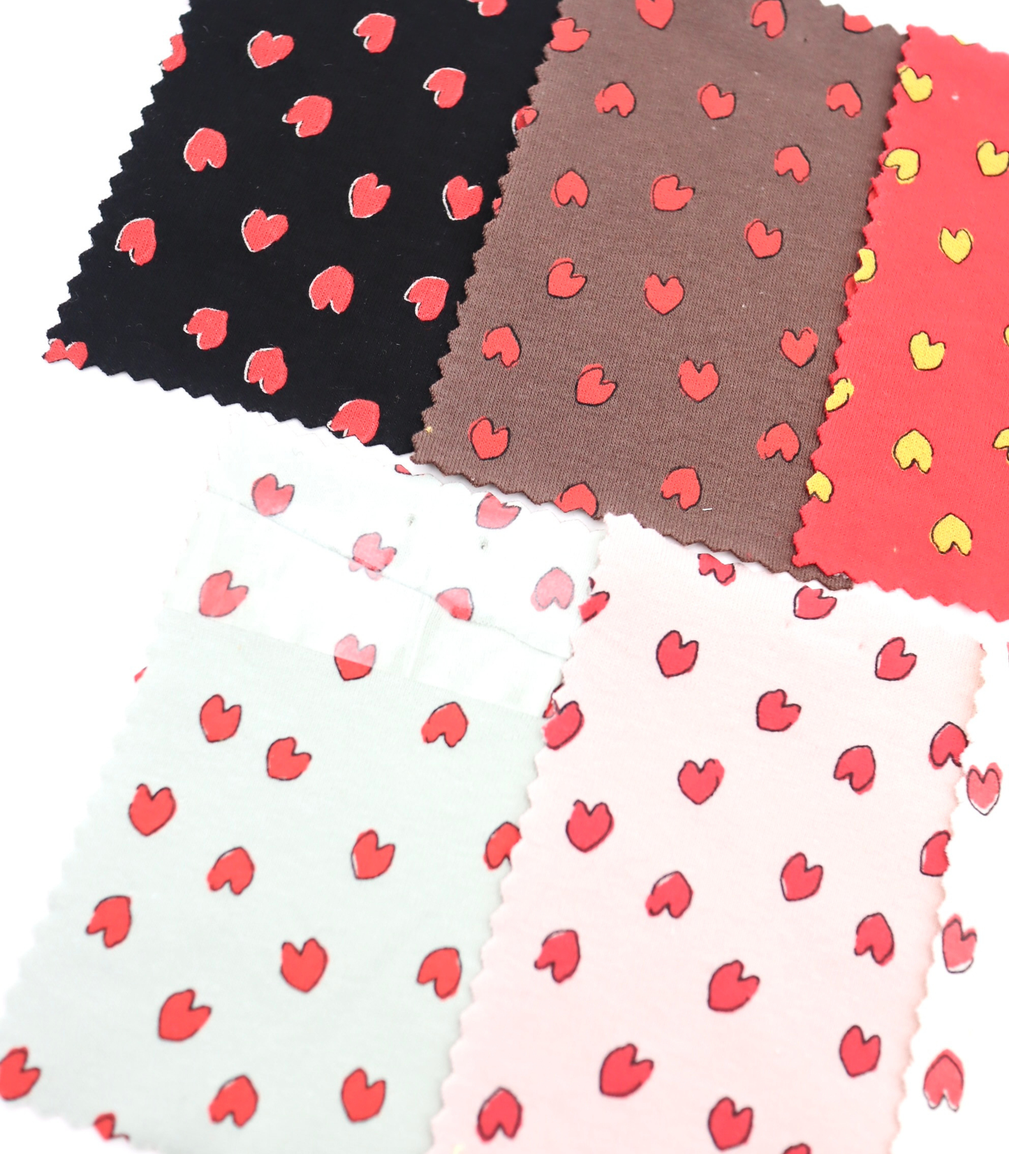 【25SS-030】らくがき風ハートプリントフライス　/0.5ｙあたり=～900円