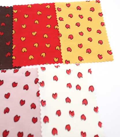 【25SS-030】らくがき風ハートプリントフライス　/0.5ｙあたり=～900円