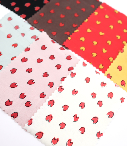 【25SS-030】らくがき風ハートプリントフライス　/0.5ｙあたり=～900円