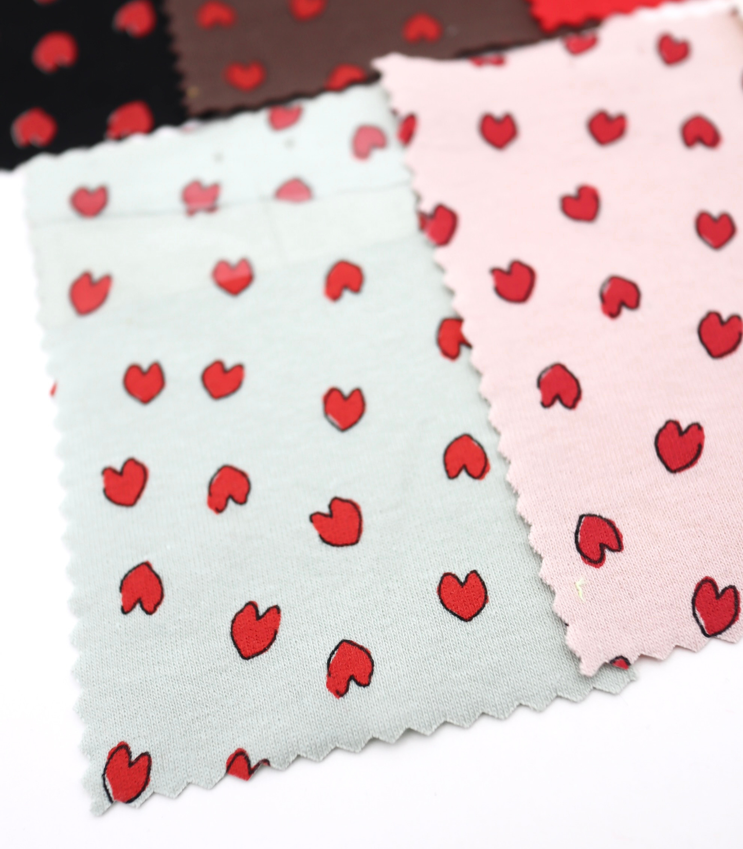 【25SS-030】らくがき風ハートプリントフライス　/0.5ｙあたり=～900円