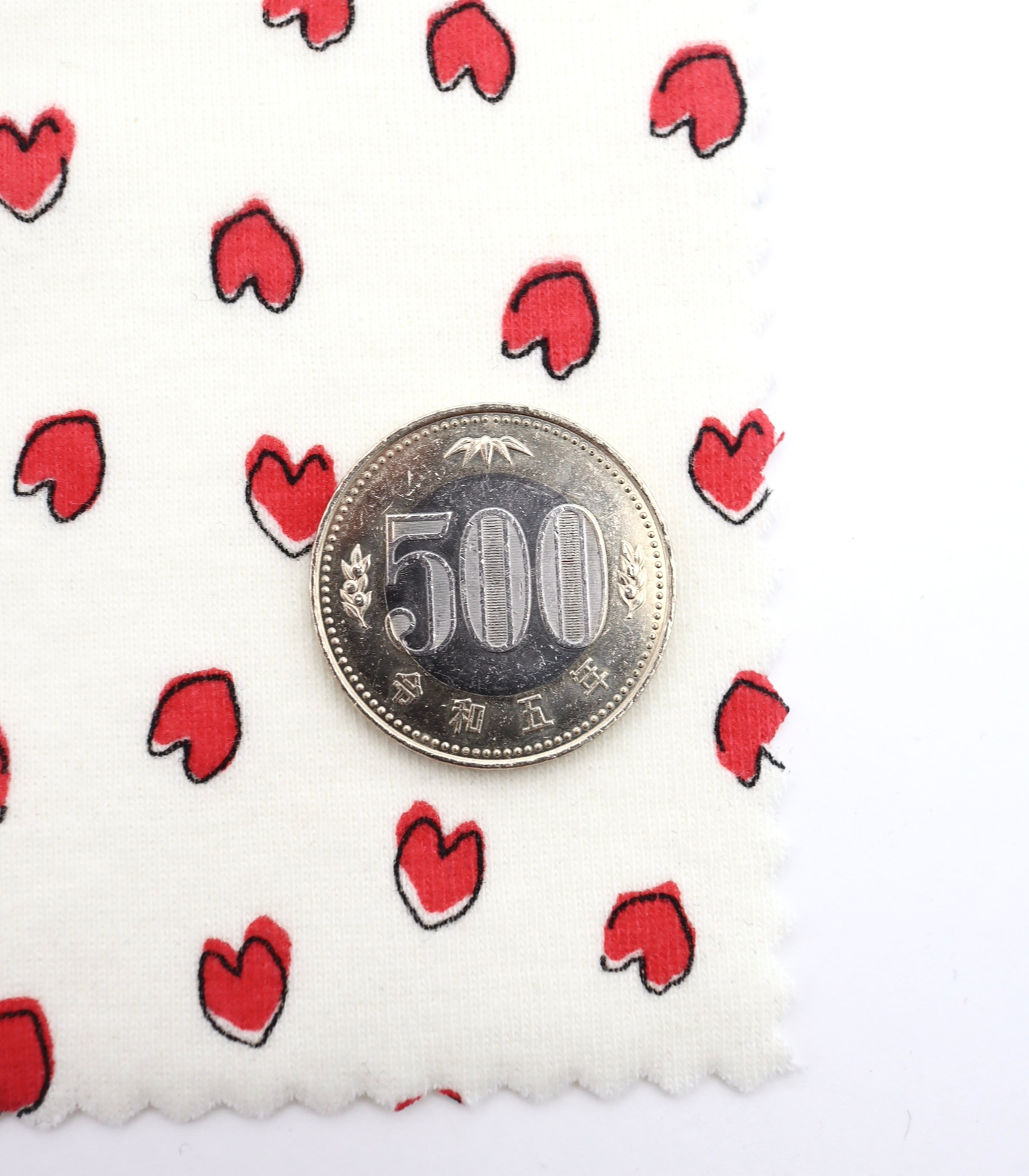 【25SS-030】らくがき風ハートプリントフライス　/0.5ｙあたり=～900円