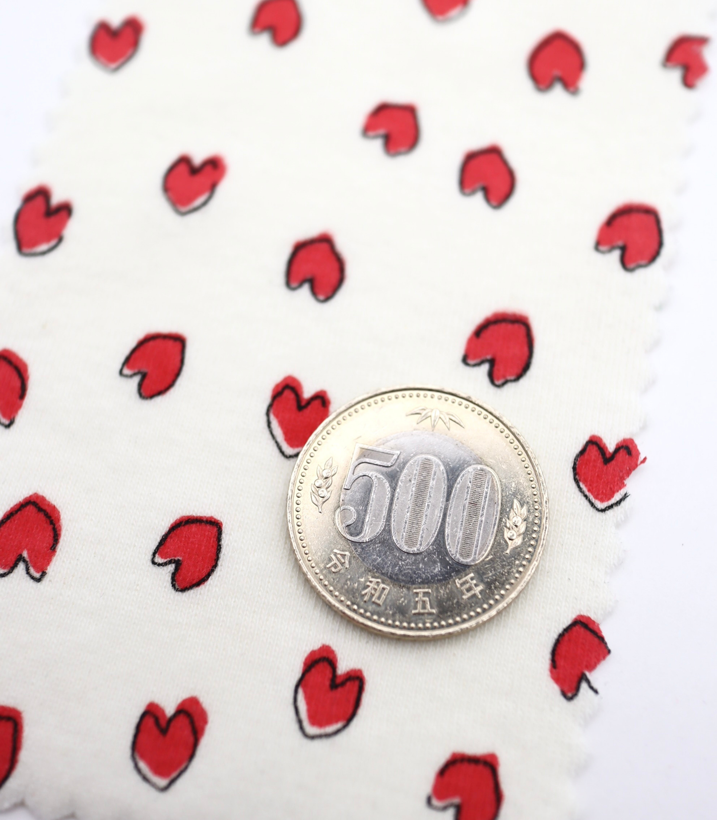 【25SS-030】らくがき風ハートプリントフライス　/0.5ｙあたり=～900円