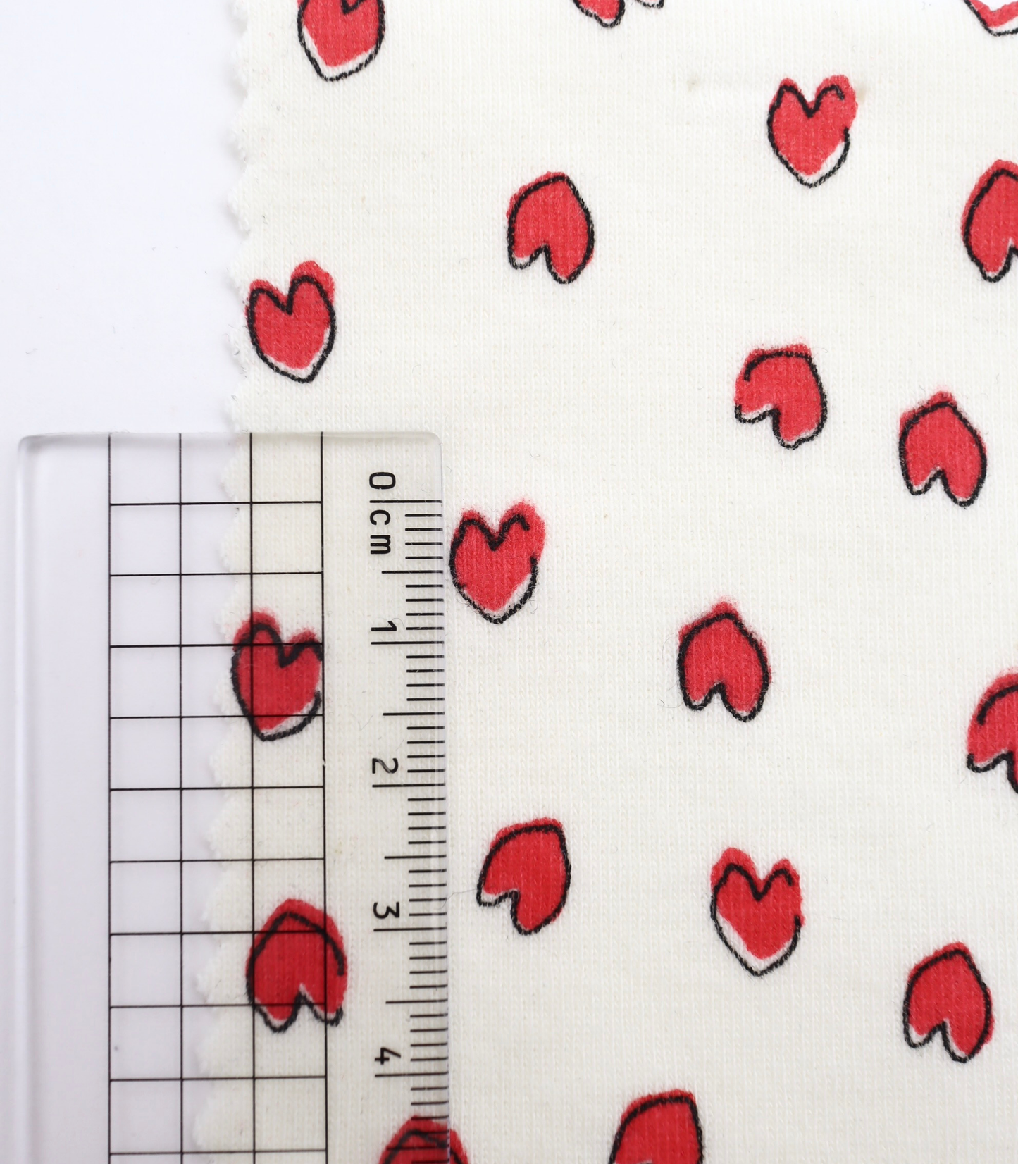 【25SS-030】らくがき風ハートプリントフライス　/0.5ｙあたり=～900円