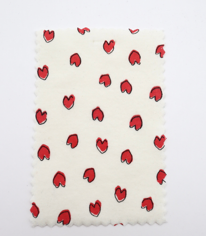 【25SS-030】らくがき風ハートプリントフライス　/0.5ｙあたり=～900円