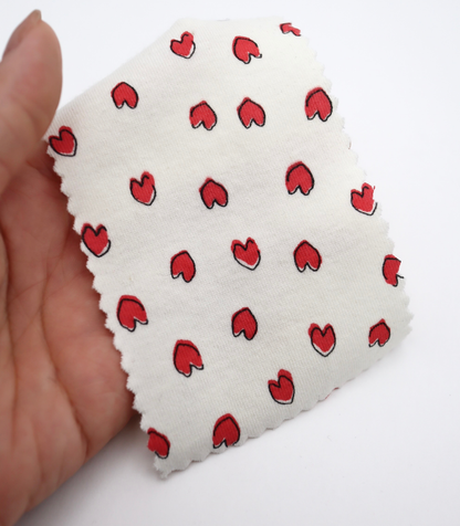 【25SS-030】らくがき風ハートプリントフライス　/0.5ｙあたり=～900円